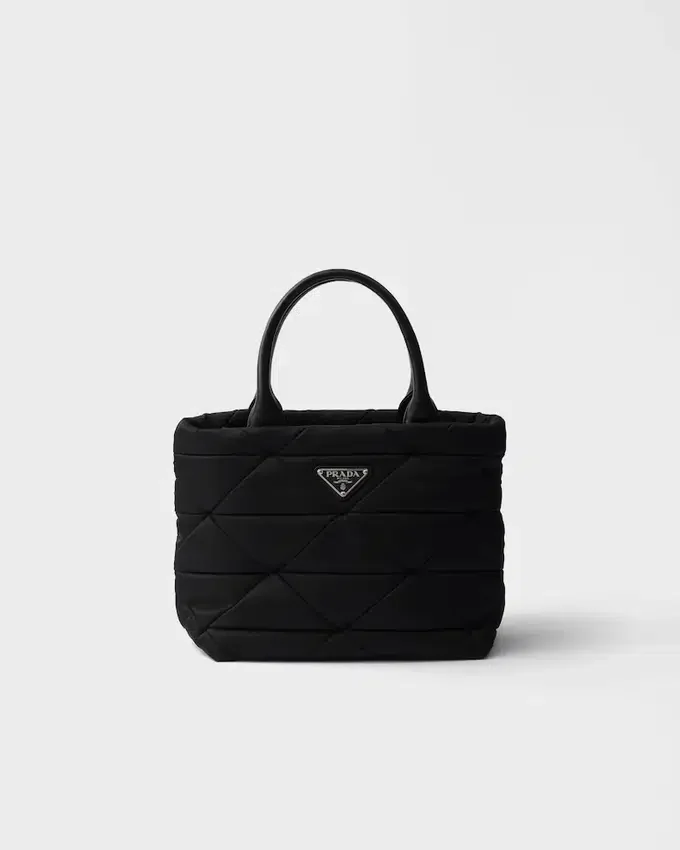 Bolso tote pequeño acolchado de Re-Nylon Bolso tote pequeño acolchado de Re-Nylon