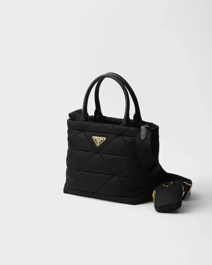 Bolso tote pequeño acolchado de Re-Nylon Bolso tote pequeño acolchado de Re-Nylon