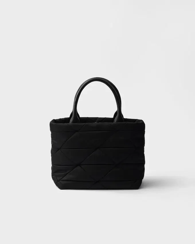 Bolso tote pequeño acolchado de Re-Nylon Bolso tote pequeño acolchado de Re-Nylon