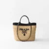 Bolso tote pequeño de crochet y cuero Bolso tote pequeño de crochet y cuero