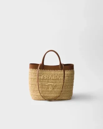 Bolso tote pequeño de crochet y cuero Bolso tote pequeño de crochet y cuero
