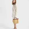 Bolso tote pequeño de crochet y cuero Bolso tote pequeño de crochet y cuero
