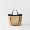 Bolso tote pequeño de crochet y cuero Bolso tote pequeño de crochet y cuero