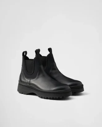 Botas Brixxen de cuero y tejido elástico