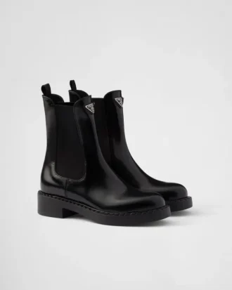 Botas Chelsea de cuero cepillado color Chocolate
