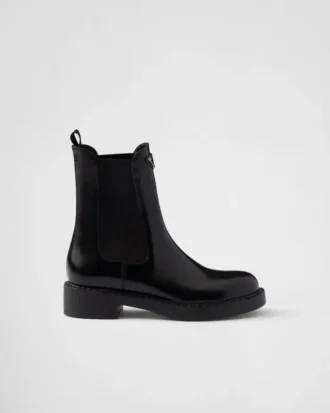 Botas Chelsea de cuero cepillado color Chocolate