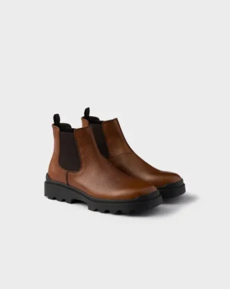 Botas Chelsea de cuero estampado
