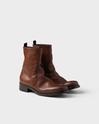 Botas de cuero con cremallera Botas de cuero con cremallera