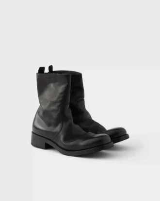 Botas de cuero con cremallera