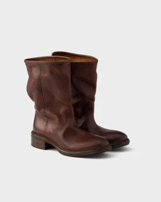 Botas de cuero con efecto vintage