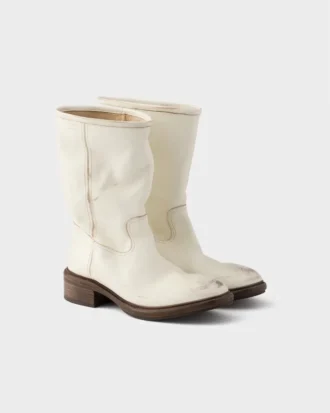 Botas de cuero con efecto vintage