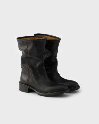 Botas de cuero con efecto vintage