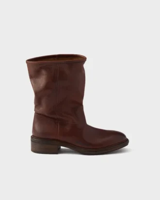 Botas de cuero con efecto vintage