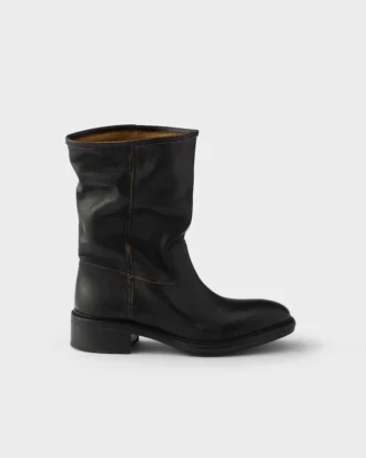 Botas de cuero con efecto vintage