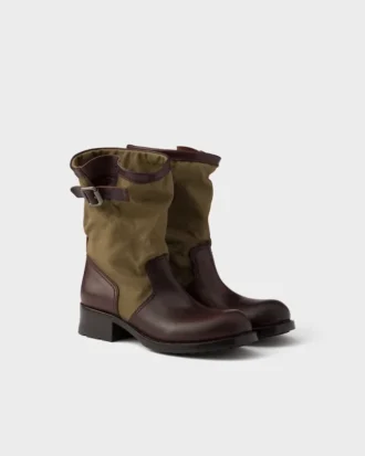 Botas de cuero y lona