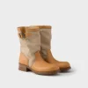 Botas de cuero y lona Botas de cuero y lona