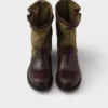 Botas de cuero y lona Botas de cuero y lona