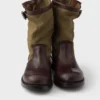 Botas de cuero y lona Botas de cuero y lona