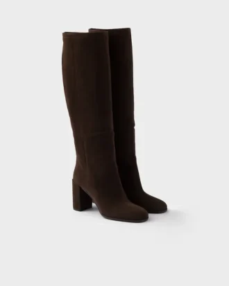 Botas de tacón de gamuza