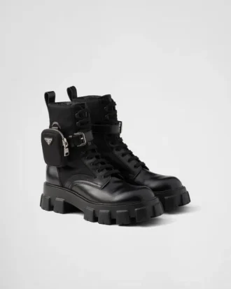 Botas Monolith de cuero cepillado y Re-Nylon con bolsillo Botas Monolith de cuero cepillado y Re-Nylon con bolsillo