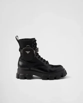 Botas Monolith de cuero cepillado y Re-Nylon con bolsillo Botas Monolith de cuero cepillado y Re-Nylon con bolsillo