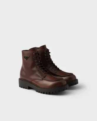Botines de cuero con cordones Botines de cuero con cordones