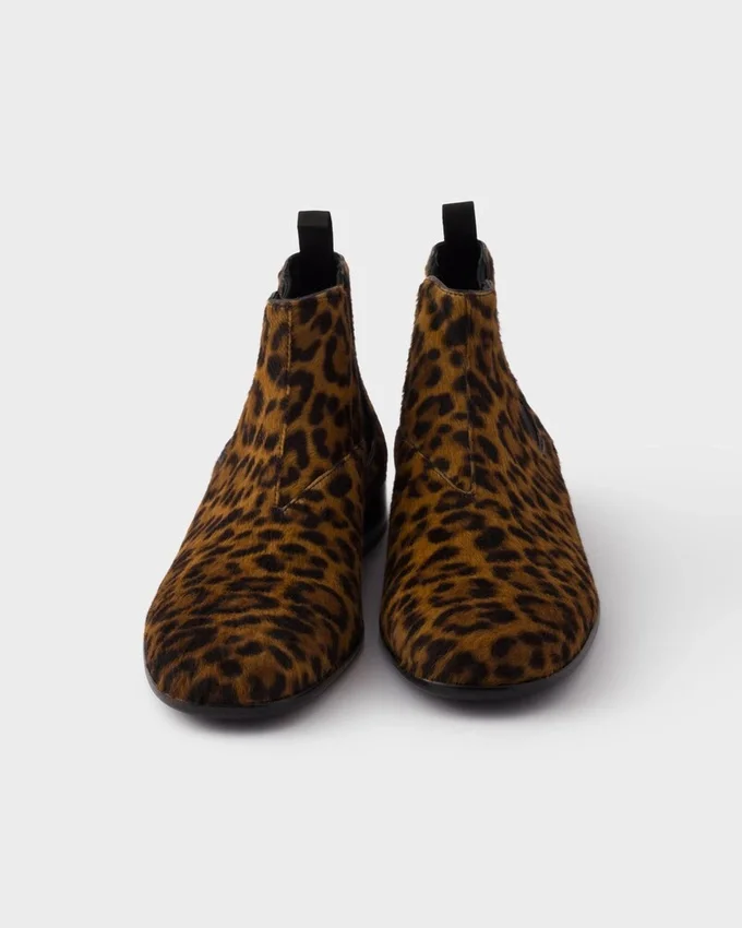 Botines de cuero estampado Botines de cuero estampado