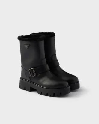 Botines de cuero y borreguillo