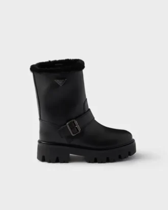 Botines de cuero y borreguillo