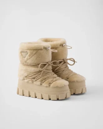 Botines de esquí Apras de piel de oveja
