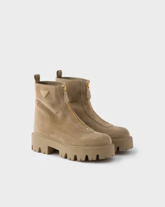 Botines de gamuza con cremallera
