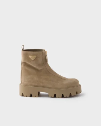 Botines de gamuza con cremallera