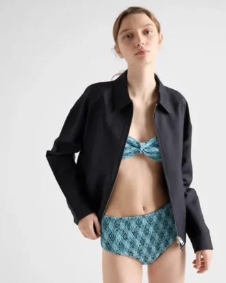 Braguita de bikini de jersey con estampado a cuadros