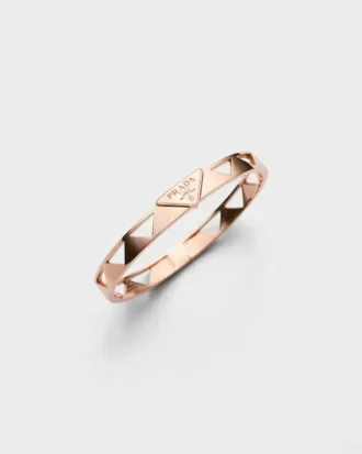 Brazalete rígido con corte en oro eterno en oro rosa