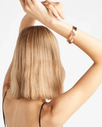 Brazalete rígido con corte en oro eterno en oro rosa
