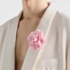Broche de flor de popelín y metal Broche de flor de popelín y metal