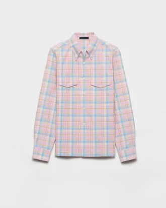 Camisa de algodón a cuadros con botones