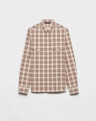 Camisa de algodón a cuadros con botones