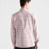 Camisa de algodón a cuadros con botones Camisa de algodón a cuadros con botones