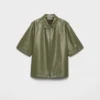 Camisa de cuero napa con cremallera