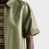 Camisa de cuero napa con cremallera