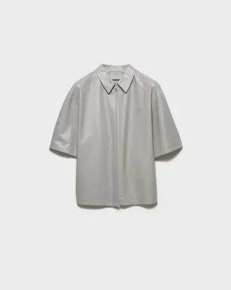 Camisa de cuero napa de manga corta