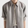 Camisa de cuero napa de manga corta Camisa de cuero napa de manga corta