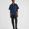 Camisa de denim lavado Double Match Camisa de denim lavado Double Match