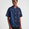 Camisa de denim lavado Double Match Camisa de denim lavado Double Match