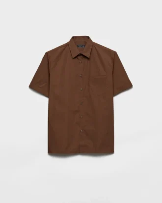 Camisa de manga corta de mezcla de algodón