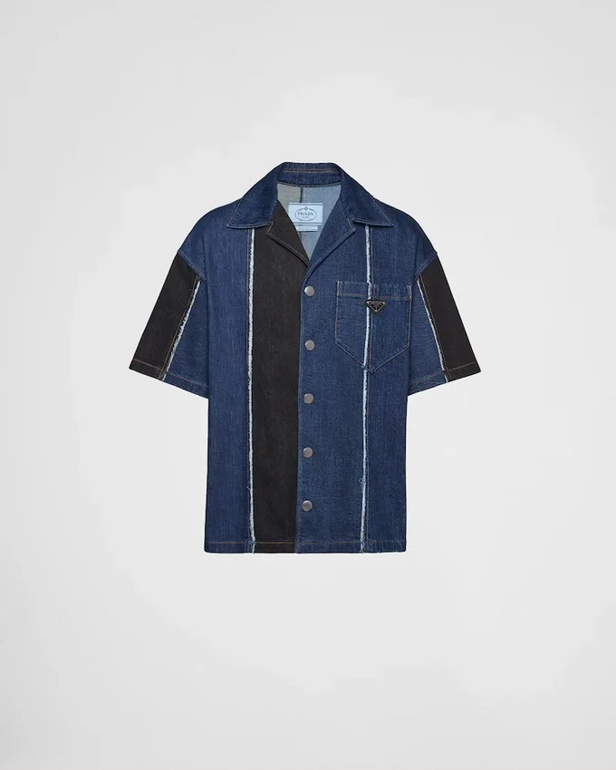 Camisa de mezclilla a rayas Double Match Camisa de mezclilla a rayas Double Match