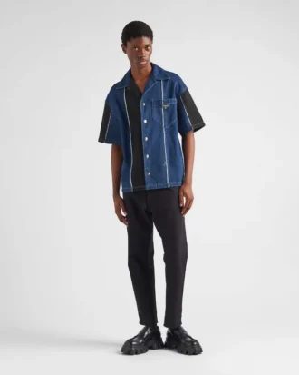 Camisa de mezclilla a rayas Double Match Camisa de mezclilla a rayas Double Match