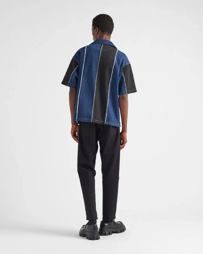 Camisa de mezclilla a rayas Double Match Camisa de mezclilla a rayas Double Match