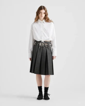 Camisa de popelín con cordón
